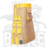 Two-Tone Khaki and Yellow Utility Hybrid Kilt – Premium Scottish-Inspired Hybrid Wear